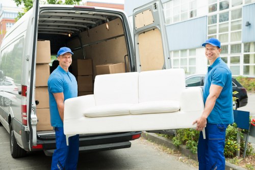 Removals van ready for a local move in Collierrow