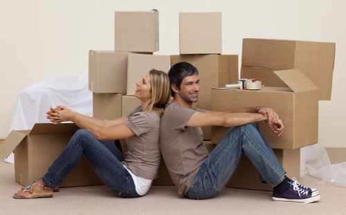 A moving team planning access and loading for a Collierrow move