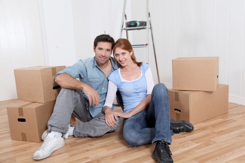 House move planning and packed boxes ready for transport